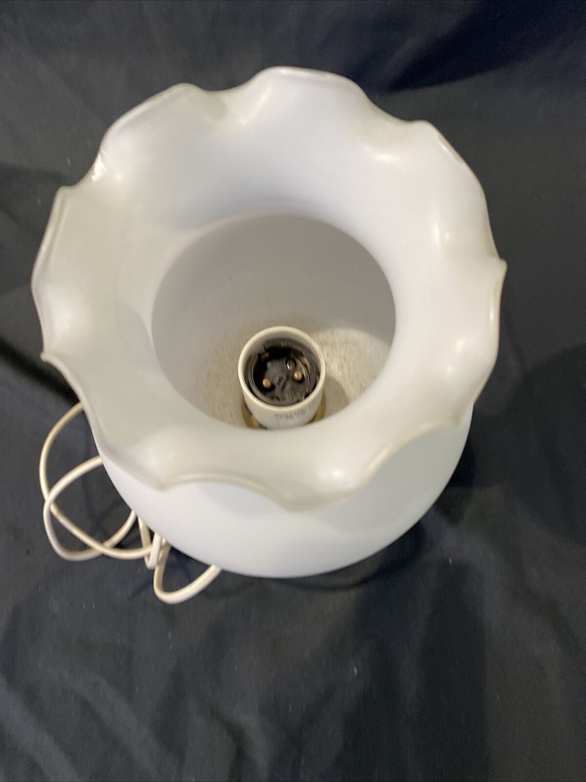 LAMP 1990's Brass and Onyx with Glass shade 30cm high - (8478)