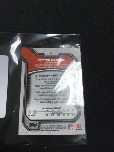 TOPPS National Football League NFL 2012 Foil Card - Peyton Manning  #60 - (6274)