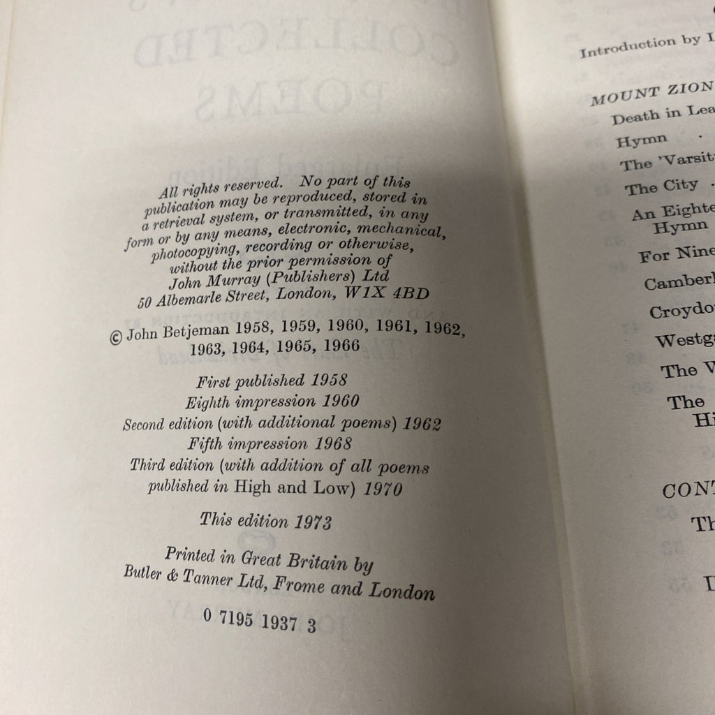 Book - John Betjemans Collected Poems - John Murray - 1973 - (1527)