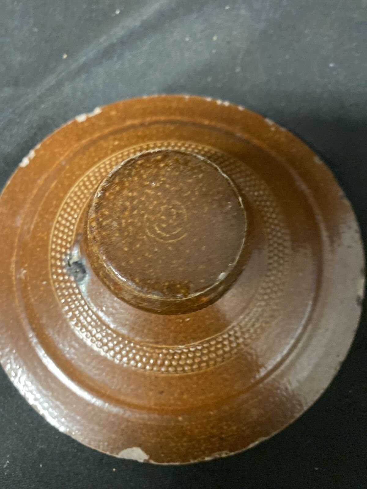 Vintage Salt Glazed Stoneware pot & lid nice condition for use or display (5034)