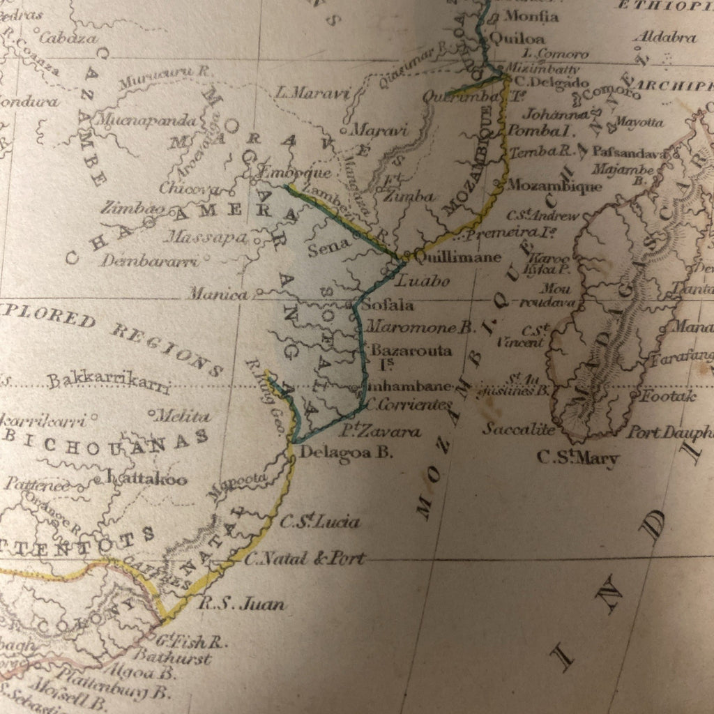 Antique late 1800's Map of AFRICA by Darton & Clark Very Rare - (1766)