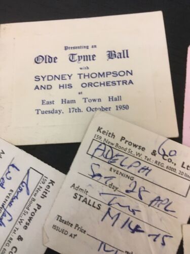 Theatre tickets 1950's Adelphi Savoy Saville and Carnival Ball programme 1950 - (2957)