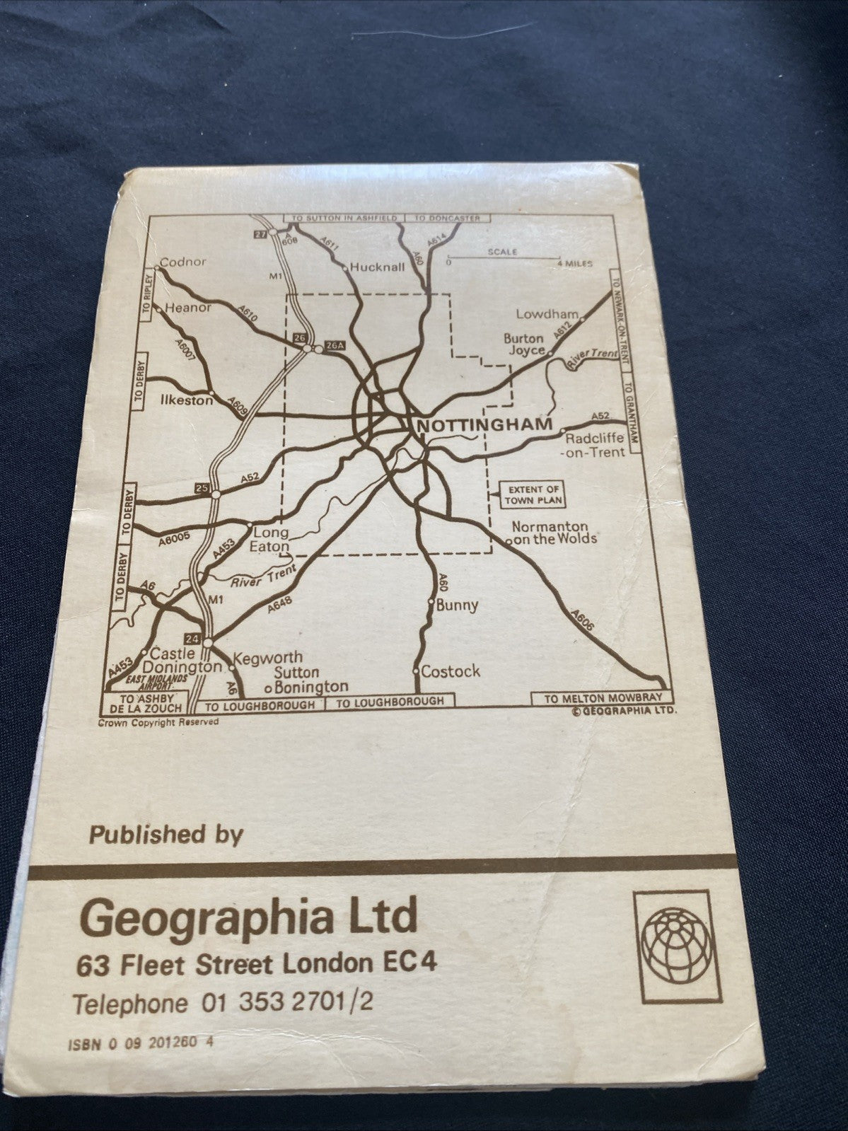 Geographia Map Large Scale street plan coloured c1976 NOTTINGHAM (1313)