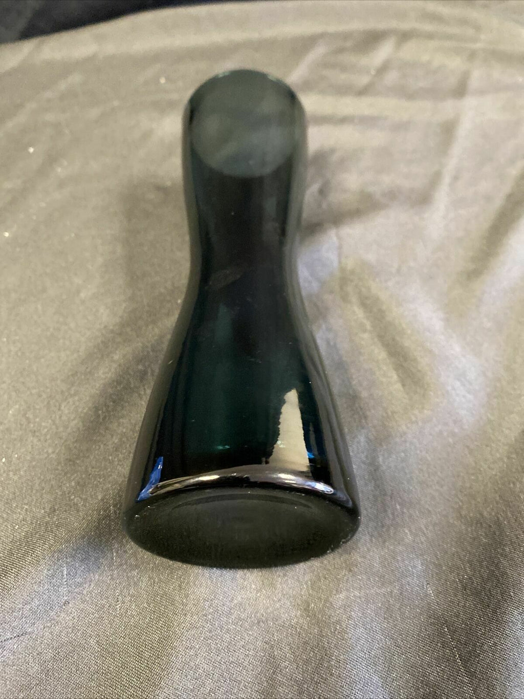 Retro 60's blue glass designer vase 20cm Tall perfect condition - (7740