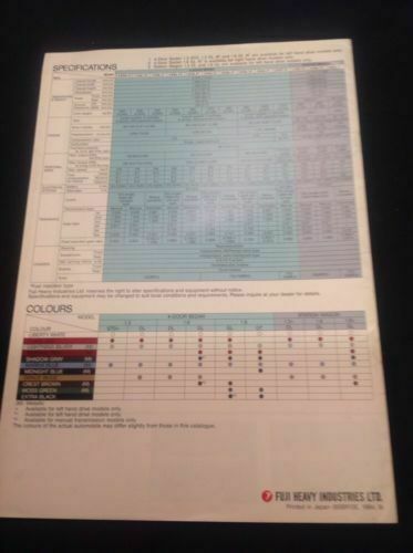 Subaru 4 Door Sedan Wagon GT - 1984 - Car Brochure Leaflet - (319)