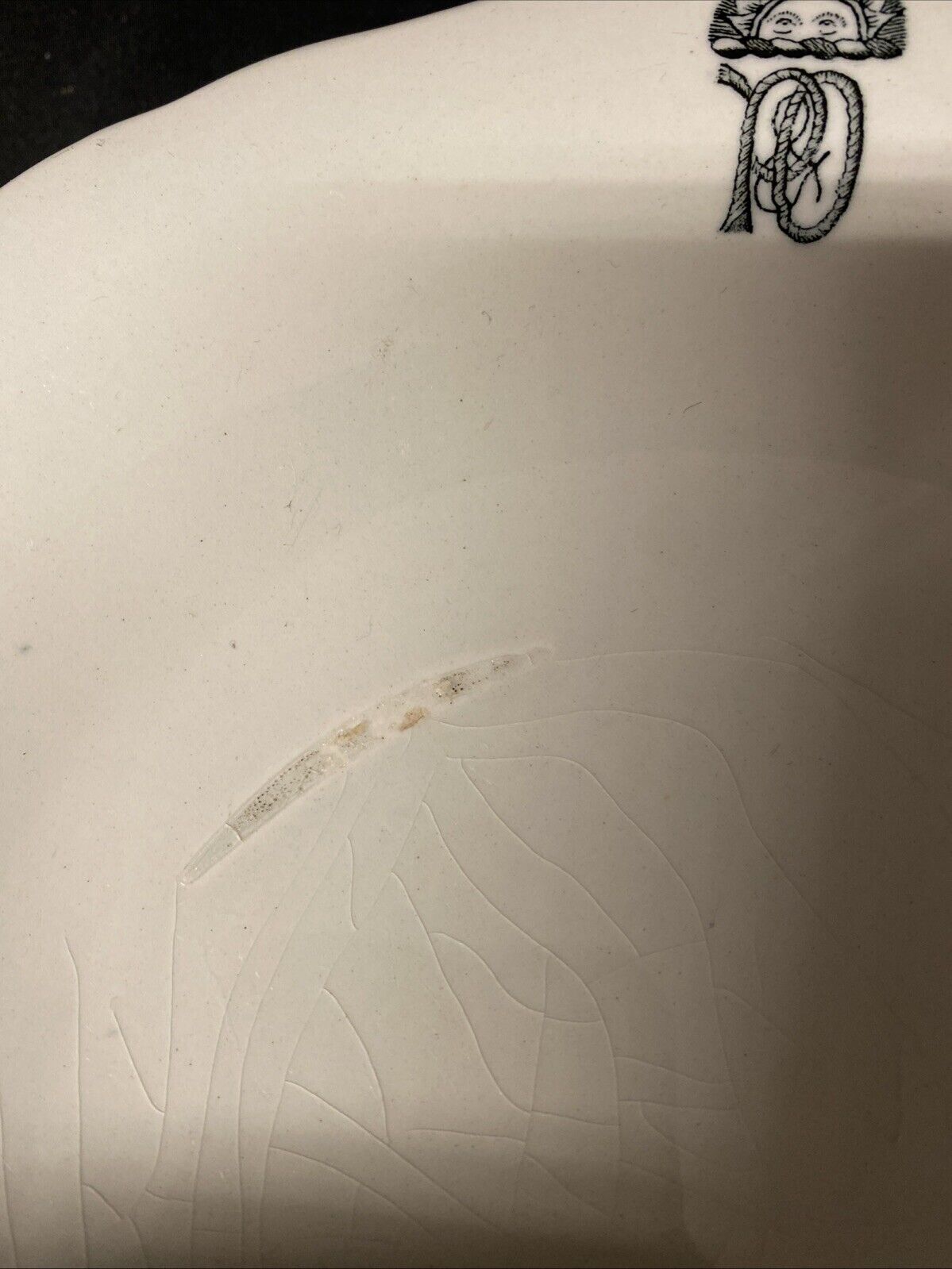 Antique P&O Cruise Lines Ceramic Rope Logo Footed Cake Plate Nauticalia -(5825)