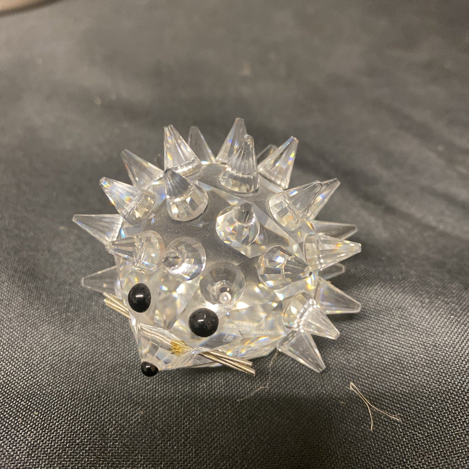 Swarovski Silver Crystal Hedgehog with silver whiskers 5cm Boxed - (1605)