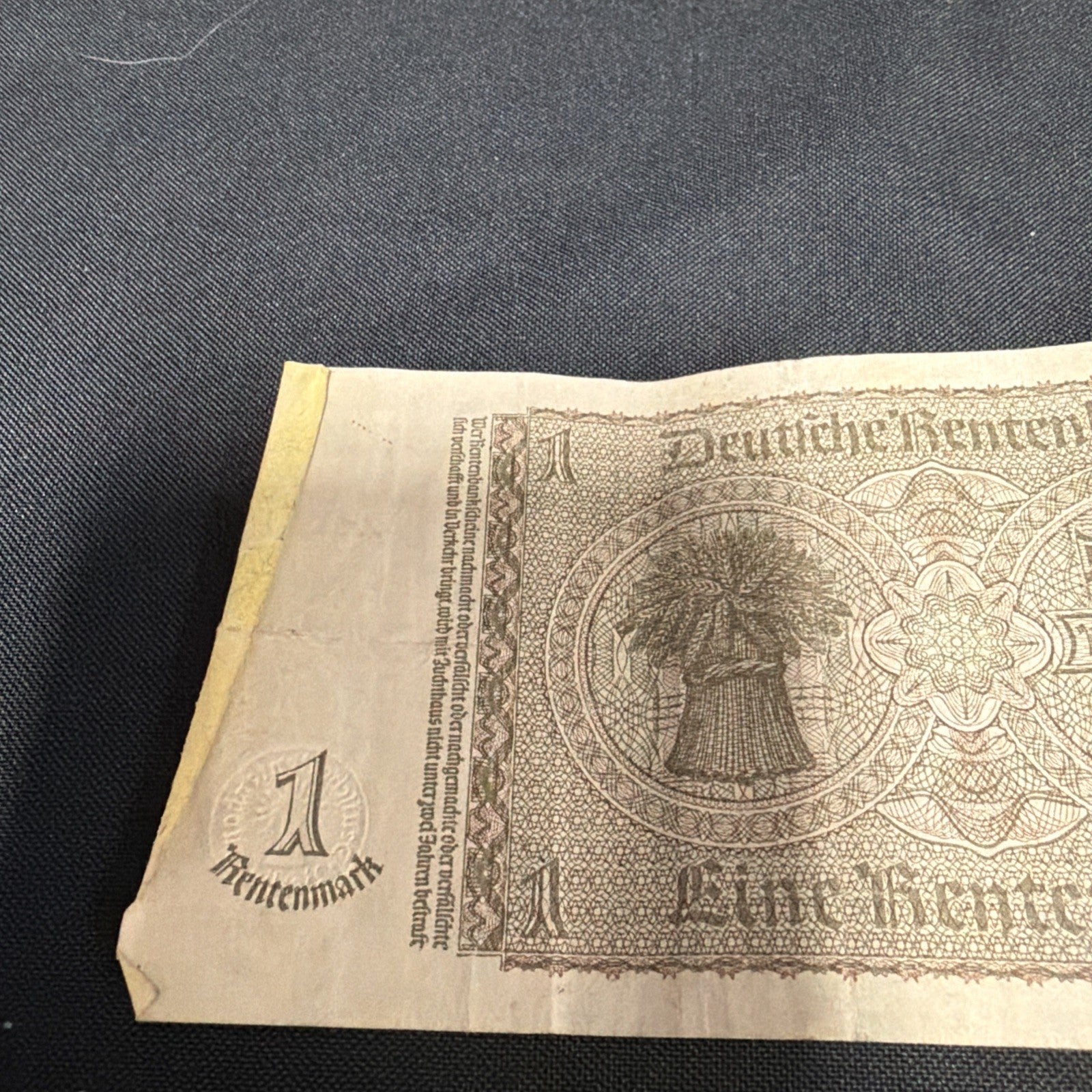 Bank Note Antique 1 Rentenmark Berlin 1937 German Banknote Circulated - (2319)