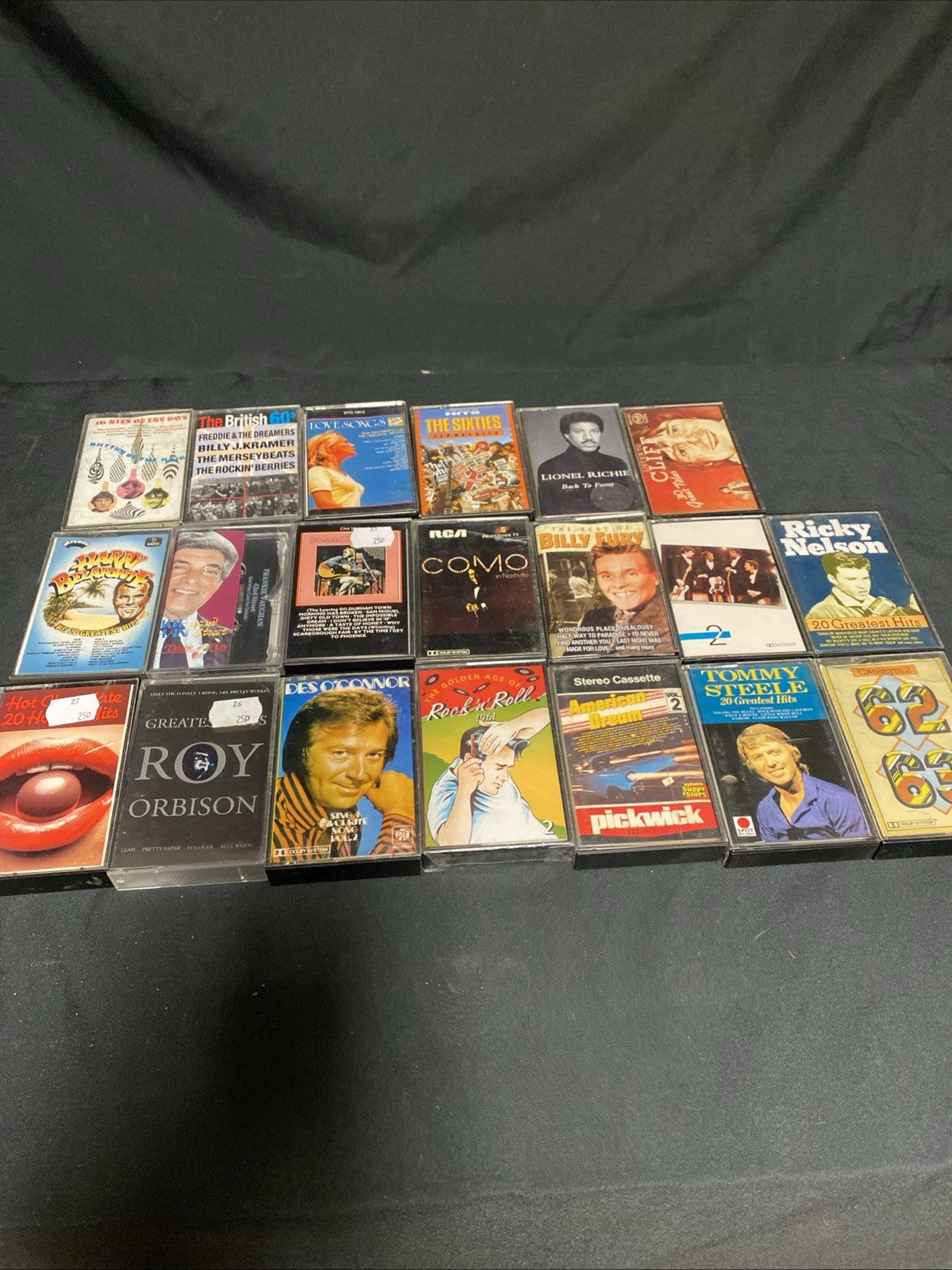 20 Cassette tapes Mainly 60's Rock N Roll Orbison Steele Fury - (1735)