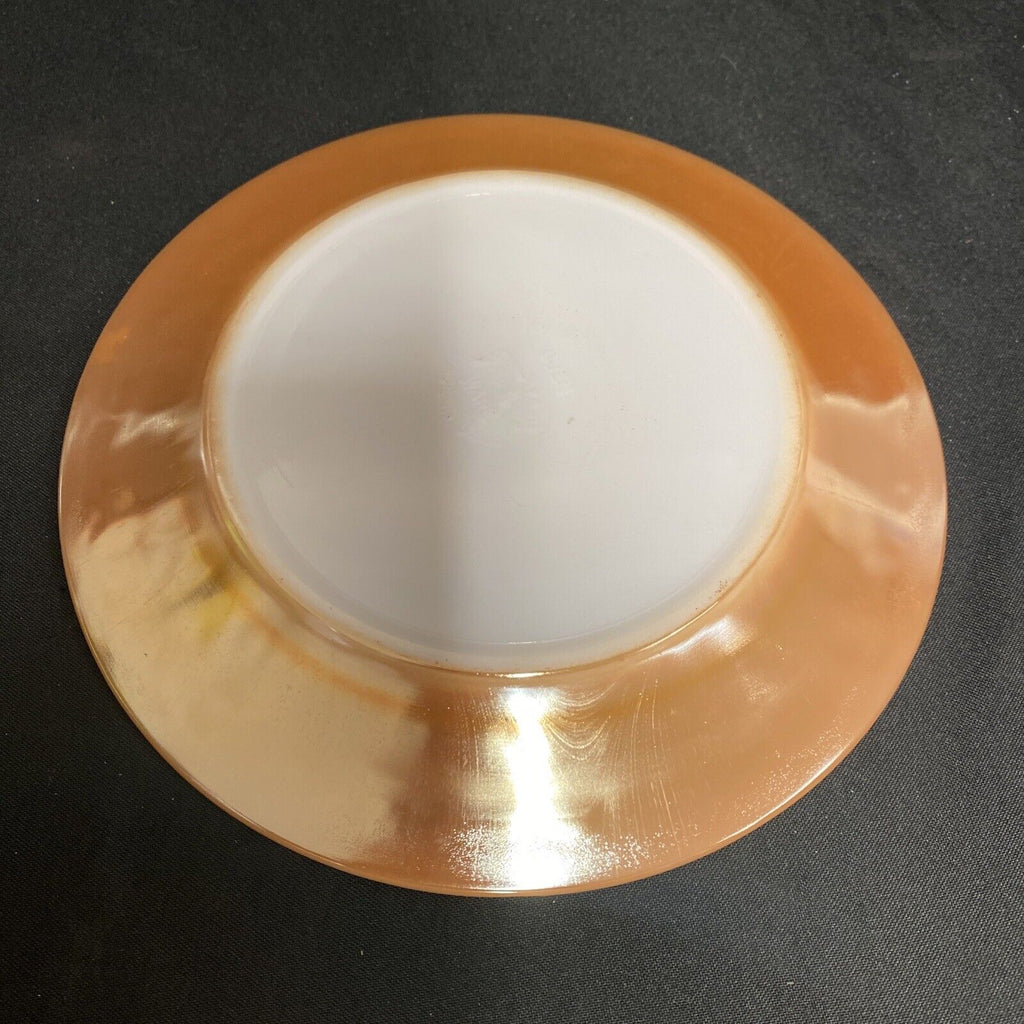 Vintage FIRE KING Oven Ware PEACH LUSTRE c1950 Glass USA Laurel Trio Plate Cup Saucer