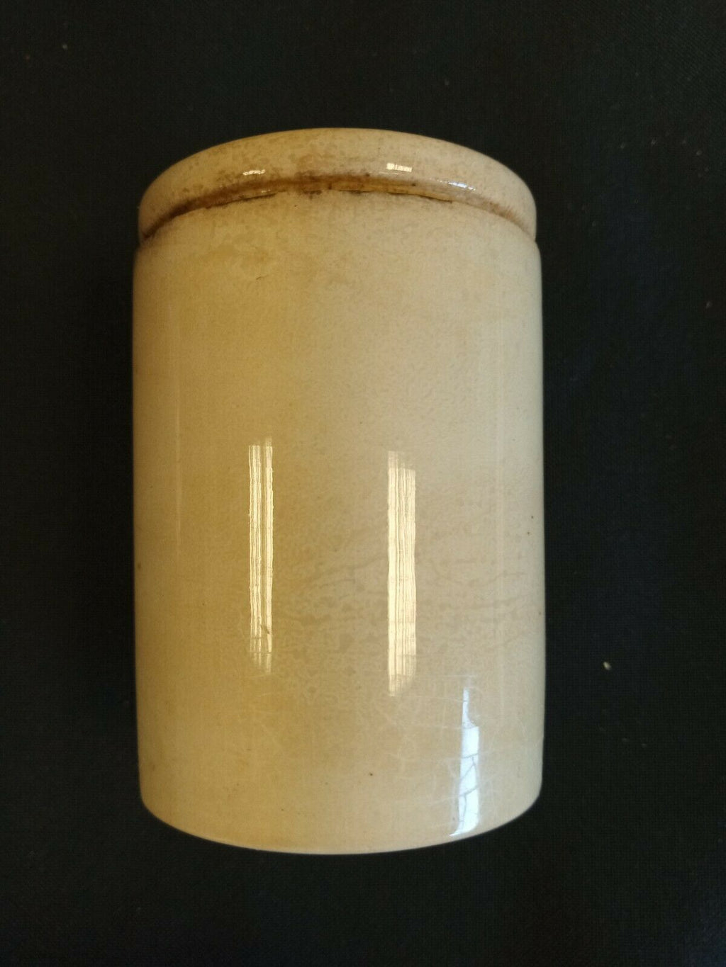 French Enamelled Medicine pot 10cm tall no stopper Apocathery collectors -(7941)