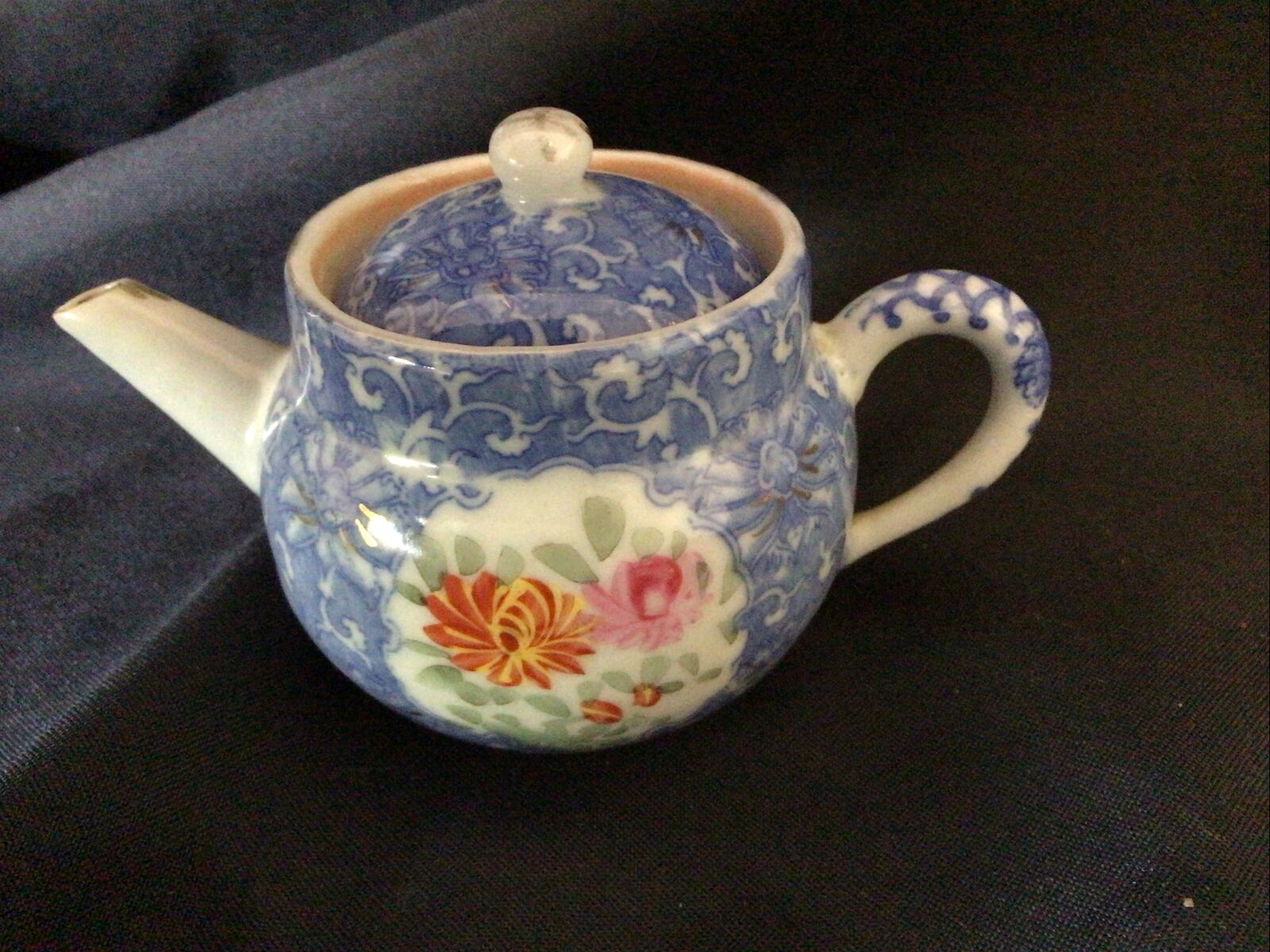 Teapot Collectors Small Ceramic Vintage 6cm Japanese Style - (8370)
