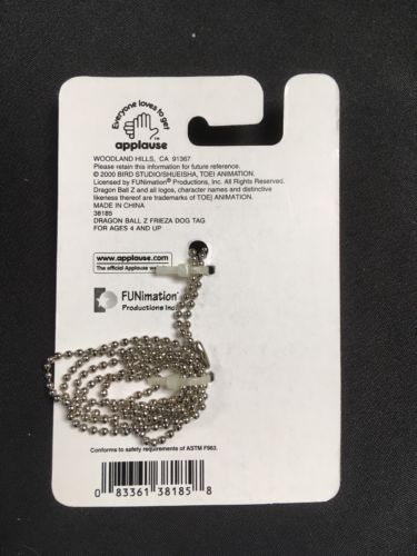 Dragonball Z Dog Tag and chain - FRIEZA - Brand new on card rare item - (6141)