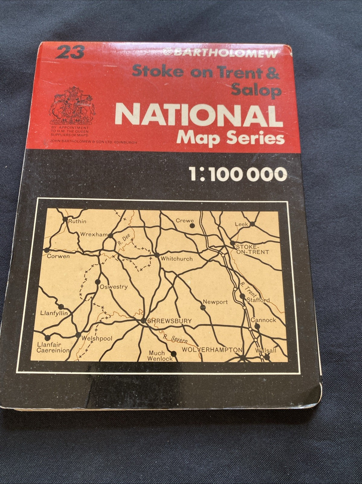 Stoke on Trent & Salop Bartholomew National Map Series 1:100 Scale #23 (1258)