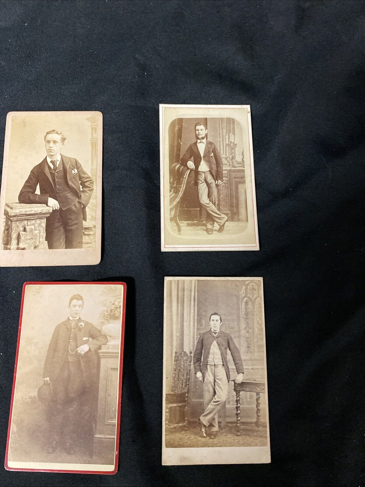 Victorian Carte De Vista CDV's x 7 Features Gentlemen Standing London - (5444)