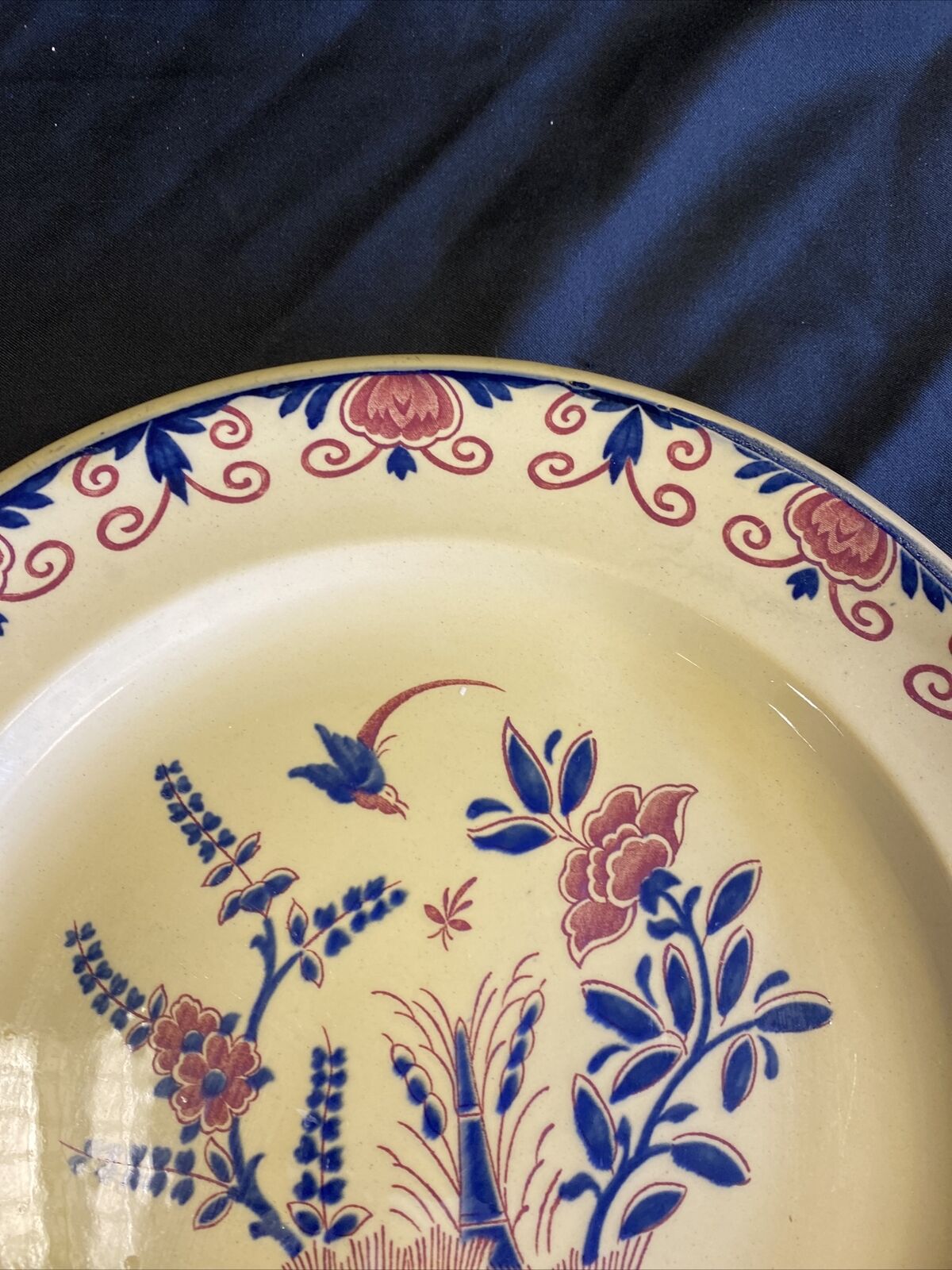 Wedgwood Van Hoorne Stoneware 32cm Plate dated 1899 two chips on back edge (7655