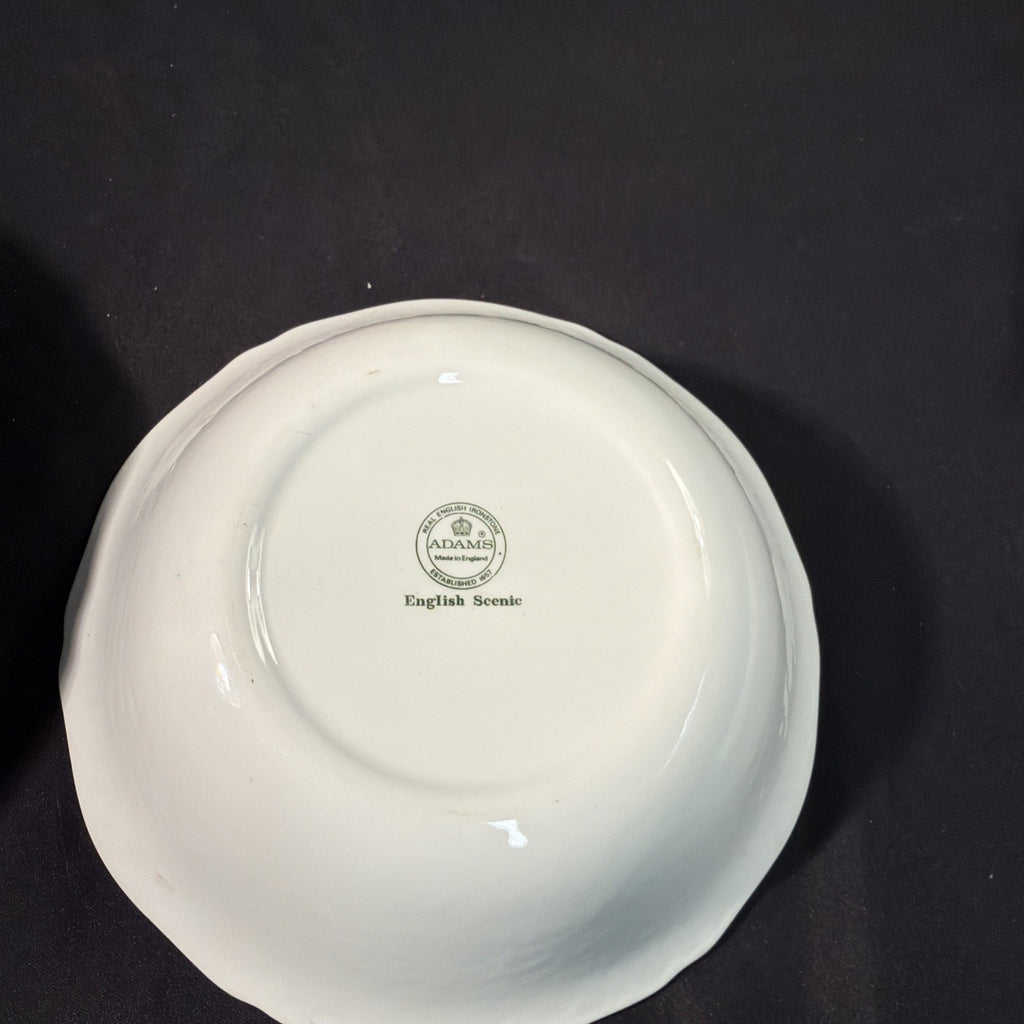 Adams Ironstone "English Scenic" Green Large Pair Serving Bowls - (2093)