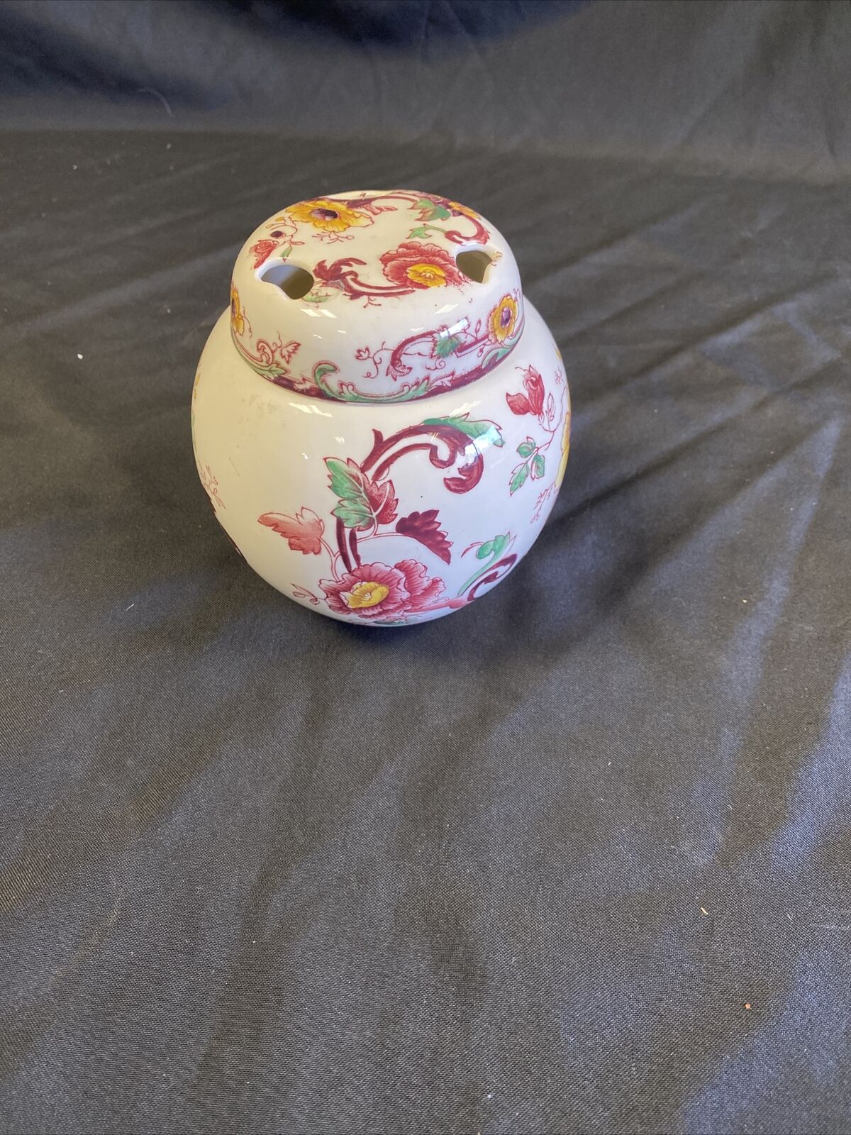 Antique Masons Ironstone Floris London Ginger Jar 12cm tall  - (7570)