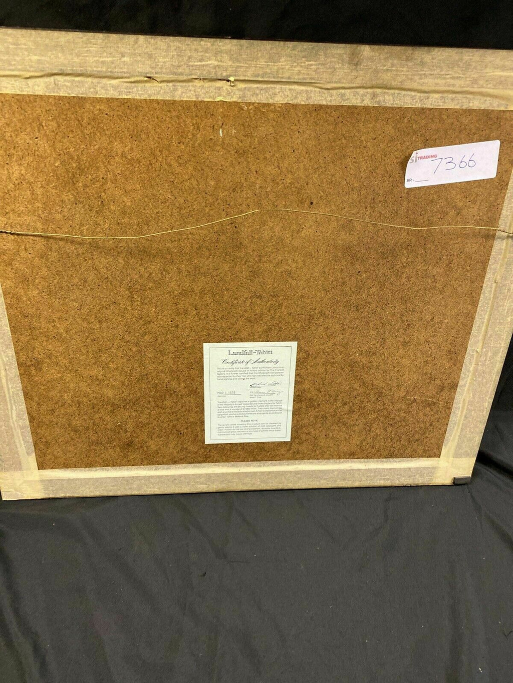 Richard Linton Australian Original Signed Framed Lithograph Ship Tahiti (7366)