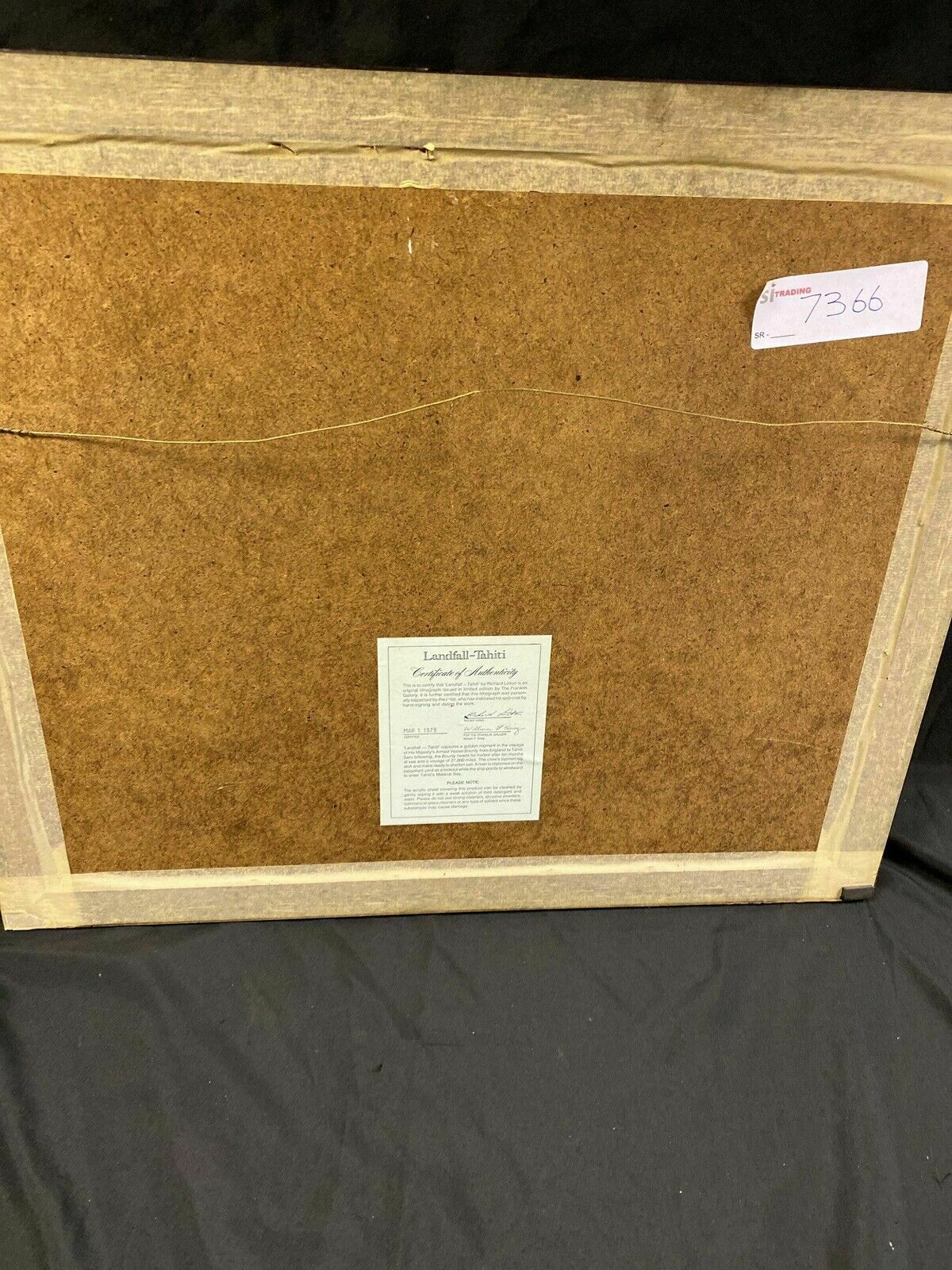 Richard Linton Australian Original Signed Framed Lithograph Ship Tahiti (7366)