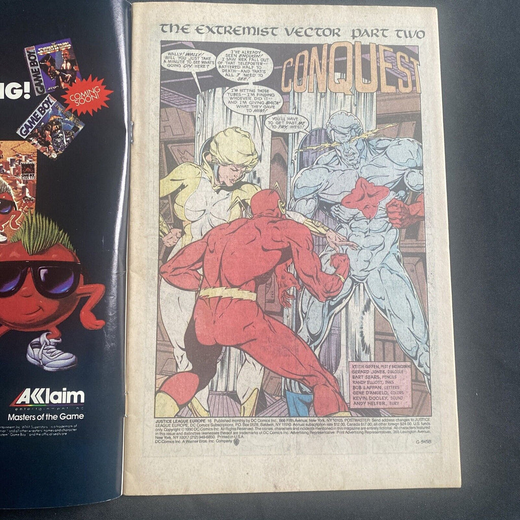 COMIC - DC Comics Justice League EUROPE - July 1990 - Extremist Vector - (8786)