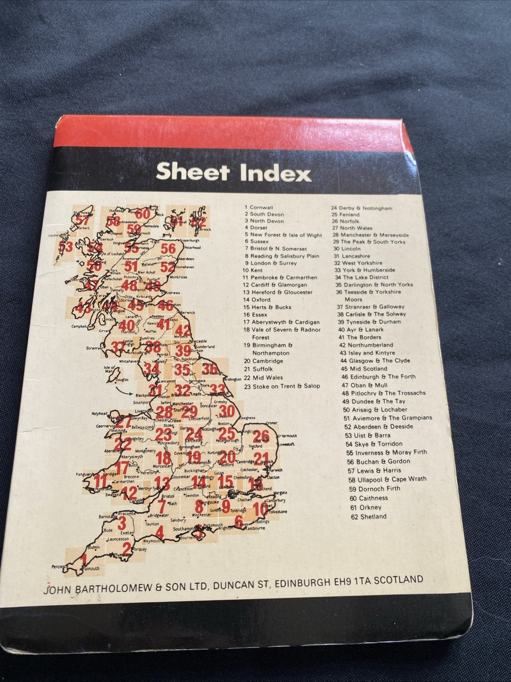 Vale of Severn & Radnor Forest Bartholomew National Map 1:100 Sc #18 (1260)