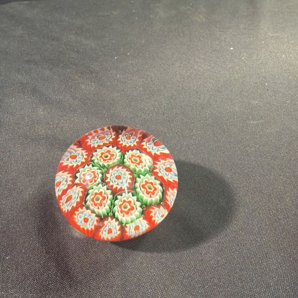 Murano Italian Millefiori Glass paperweight 1970's Vintage  5cm D.- (2089)
