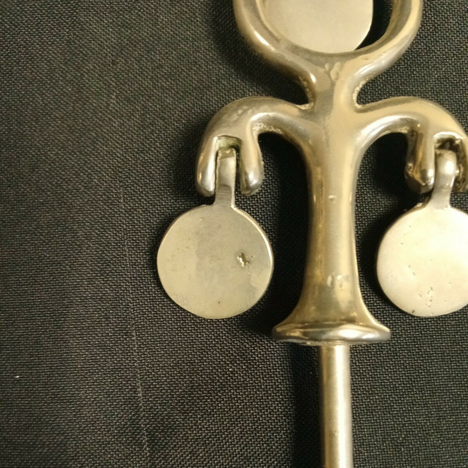 Vintage Heavy Horse Brass Metal Decoration Turret Triple Plate Swinger - (8251)