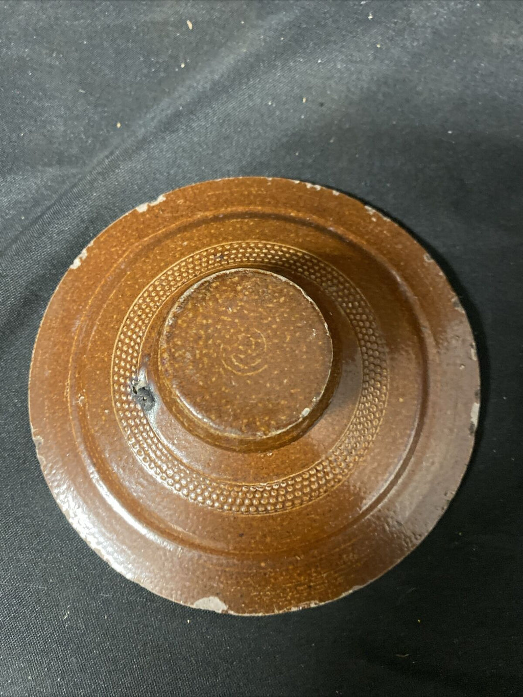 Vintage Salt Glazed Stoneware pot & lid nice condition for use or display (5034)