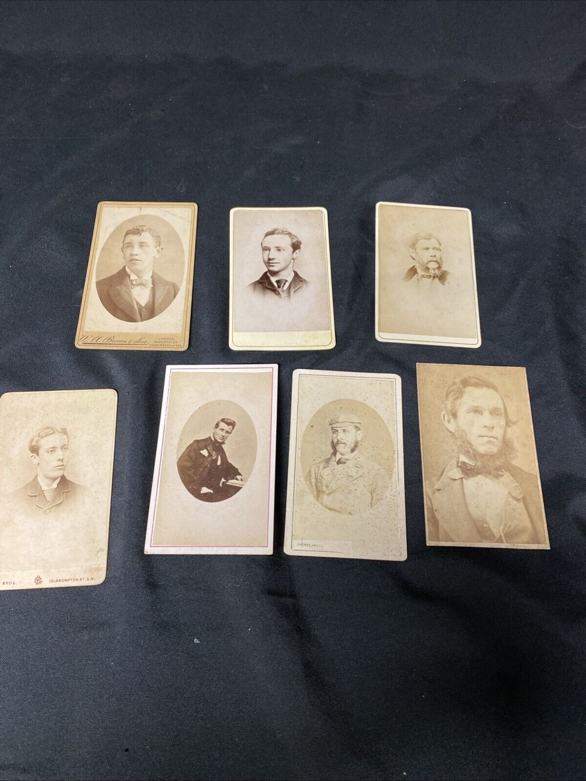 Victorian Carte De Vista CDV's x 7 Features Gentlemen Portraits London - (5442)