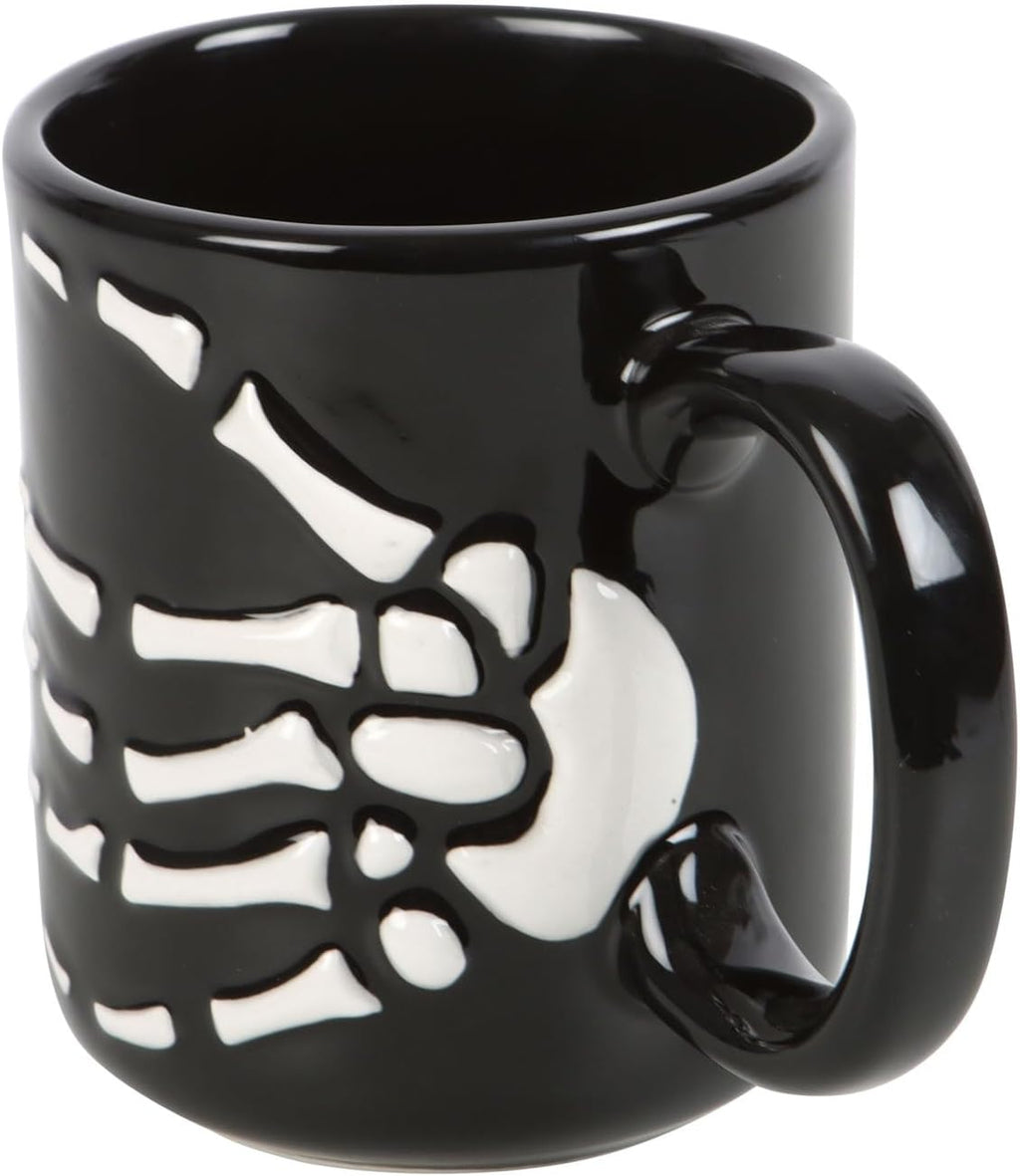Mug Ceramic Boxed - Skeleton Hand, Creepy coffee / tea mug