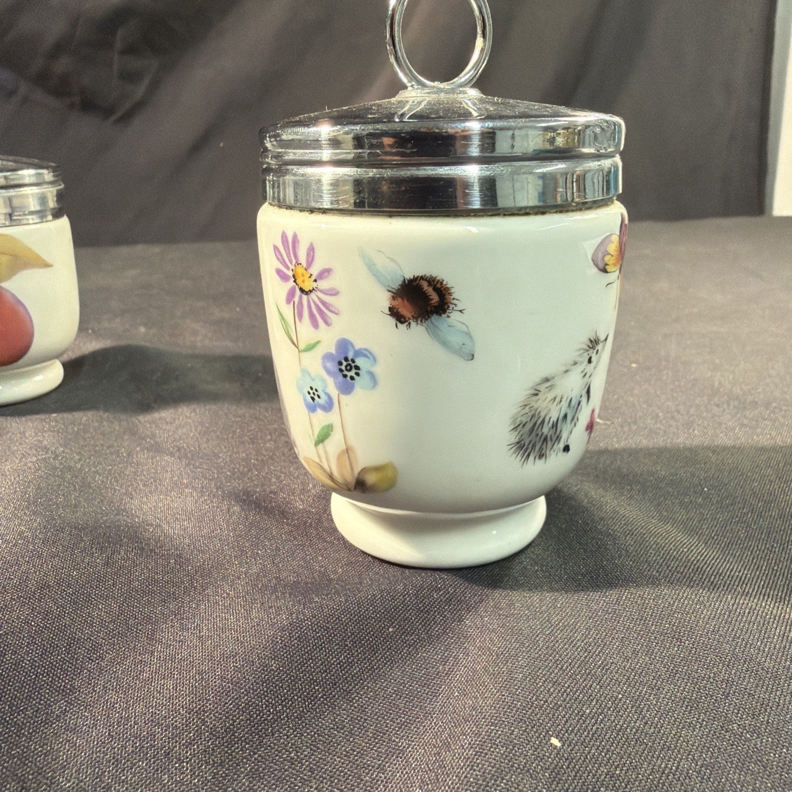 Royal Worcester Egg Coddler A Skippety Tale 4" and Berry 3.5" - (2091)