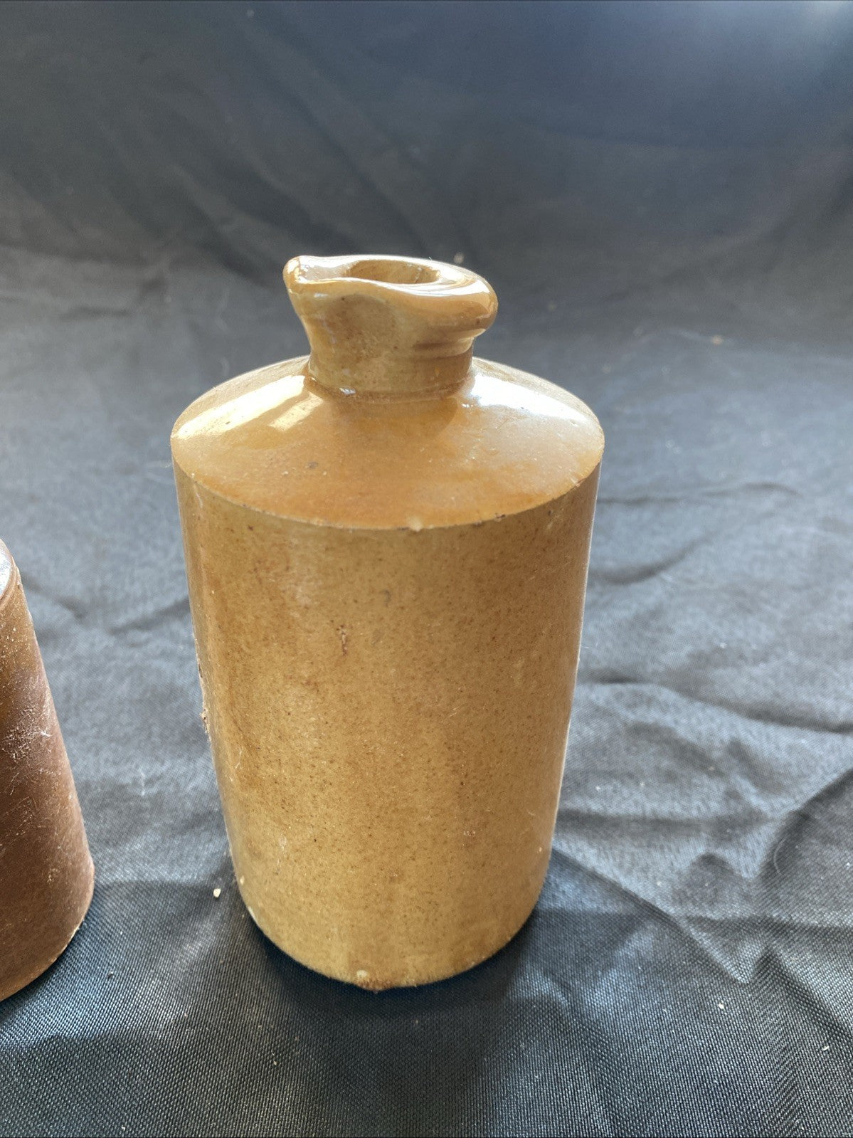 Pair of Salt Glaze Stoneware Bottles SKEY and other 14cm & 12cm Antique - (1015)