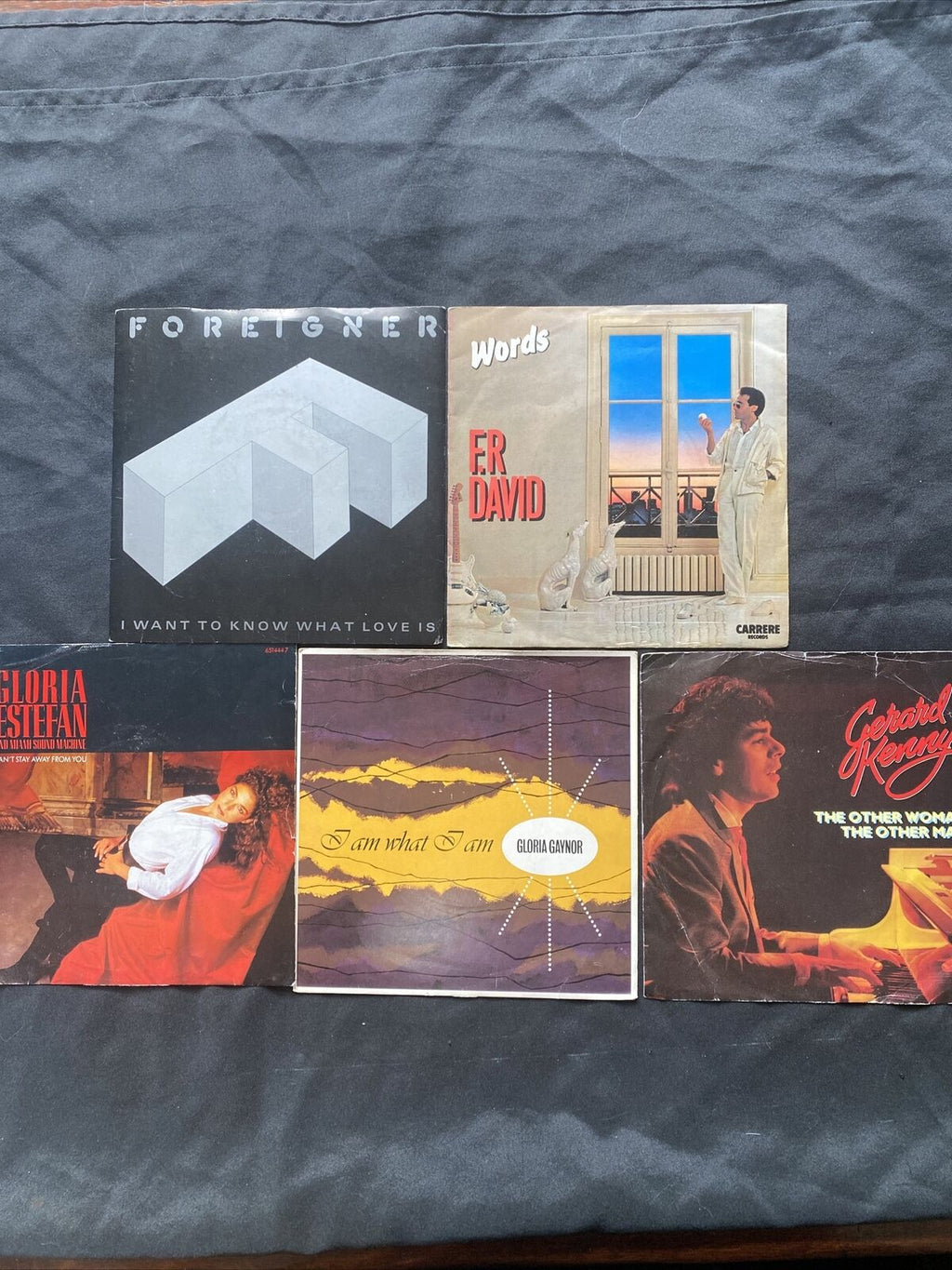 Vinyl Records 7" Singles 5 x 1980's Foreigner, Gerard Kenny, Gaynor Etc -9452
