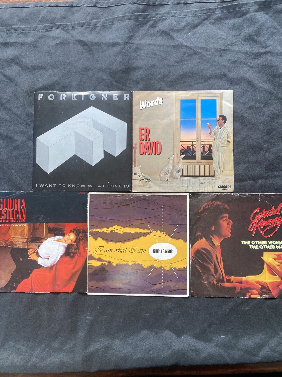 Vinyl Records 7" Singles 5 x 1980's Foreigner, Gerard Kenny, Gaynor Etc -9452