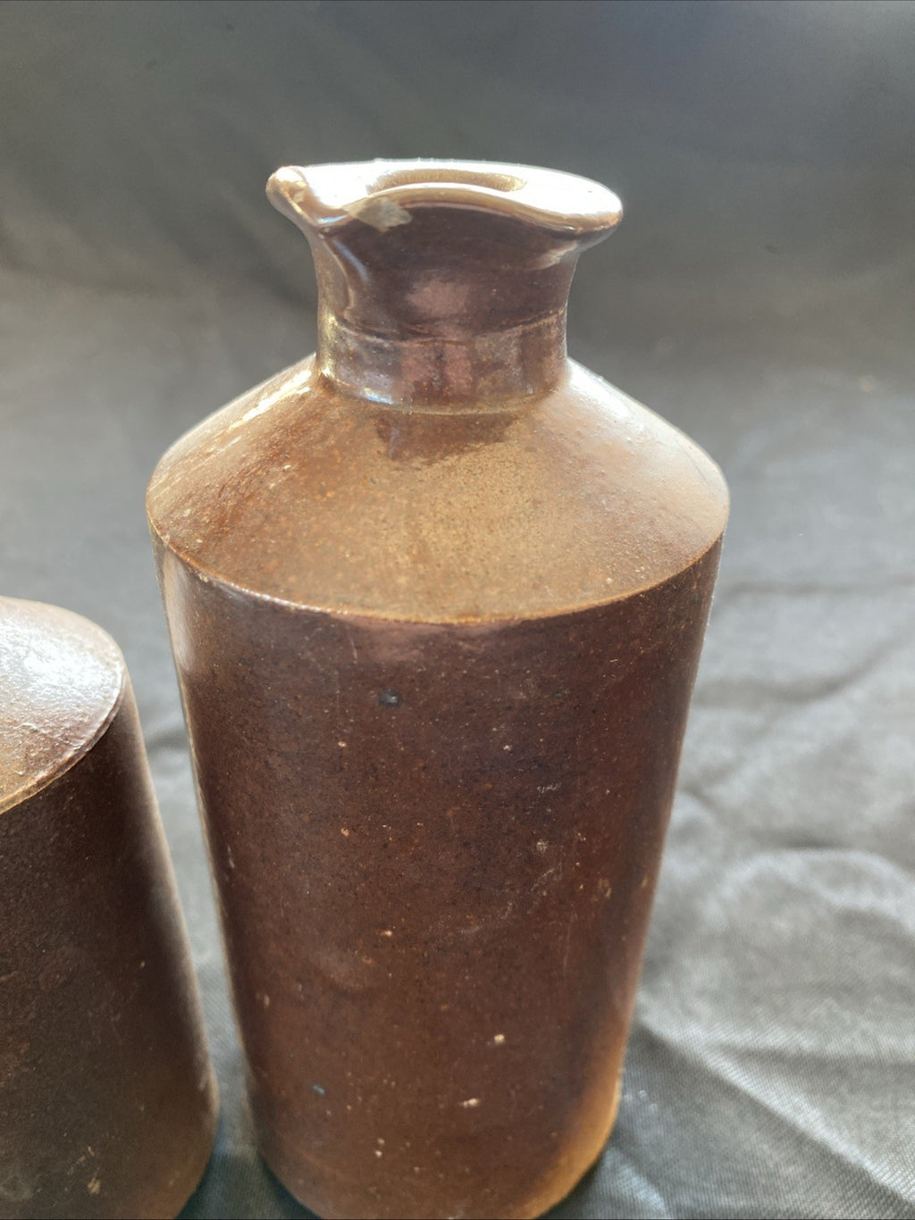 Pair of Salt Glaze Stoneware Bottles Lovatt & Lovatt Notts Langley Mill - (1002)