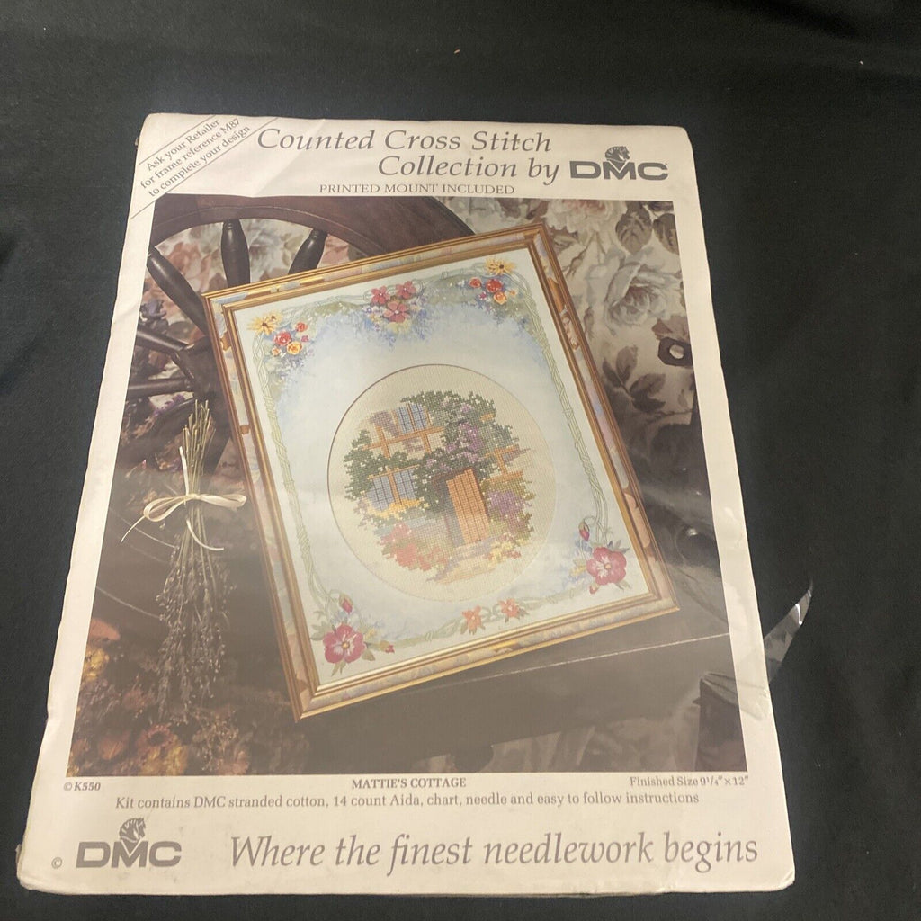 Cross Stitch Vintage DMC 14ct Aide "Mattie's Cottage" NEW Unused - (9107)