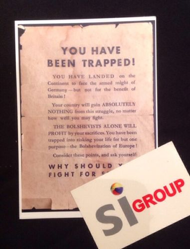 Propaganda Leaflets - WWII - REPLICAS of 3 Dropped By Germany - War Memorabilia