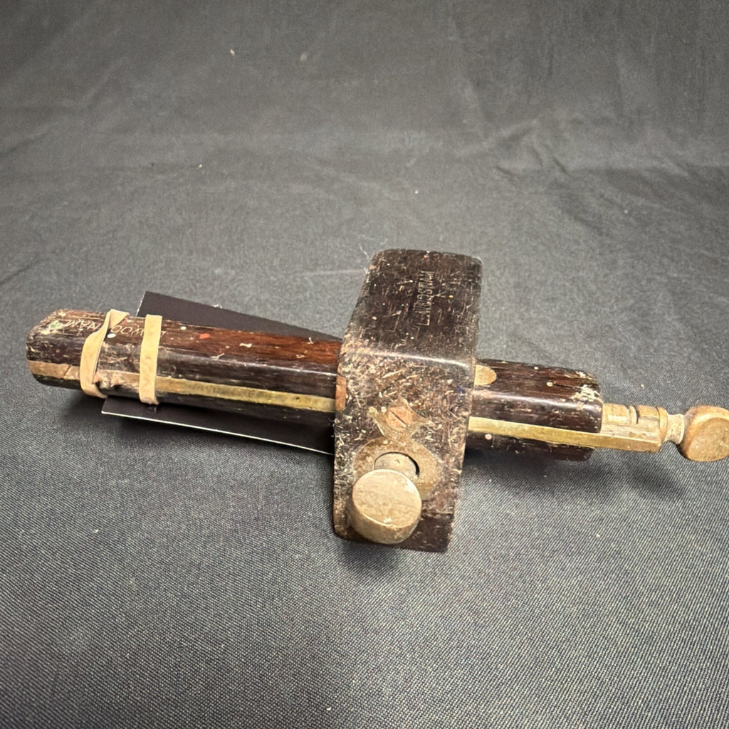 Antique British Rosewood & Brass Mortise Gauge 7.5"- (1947)