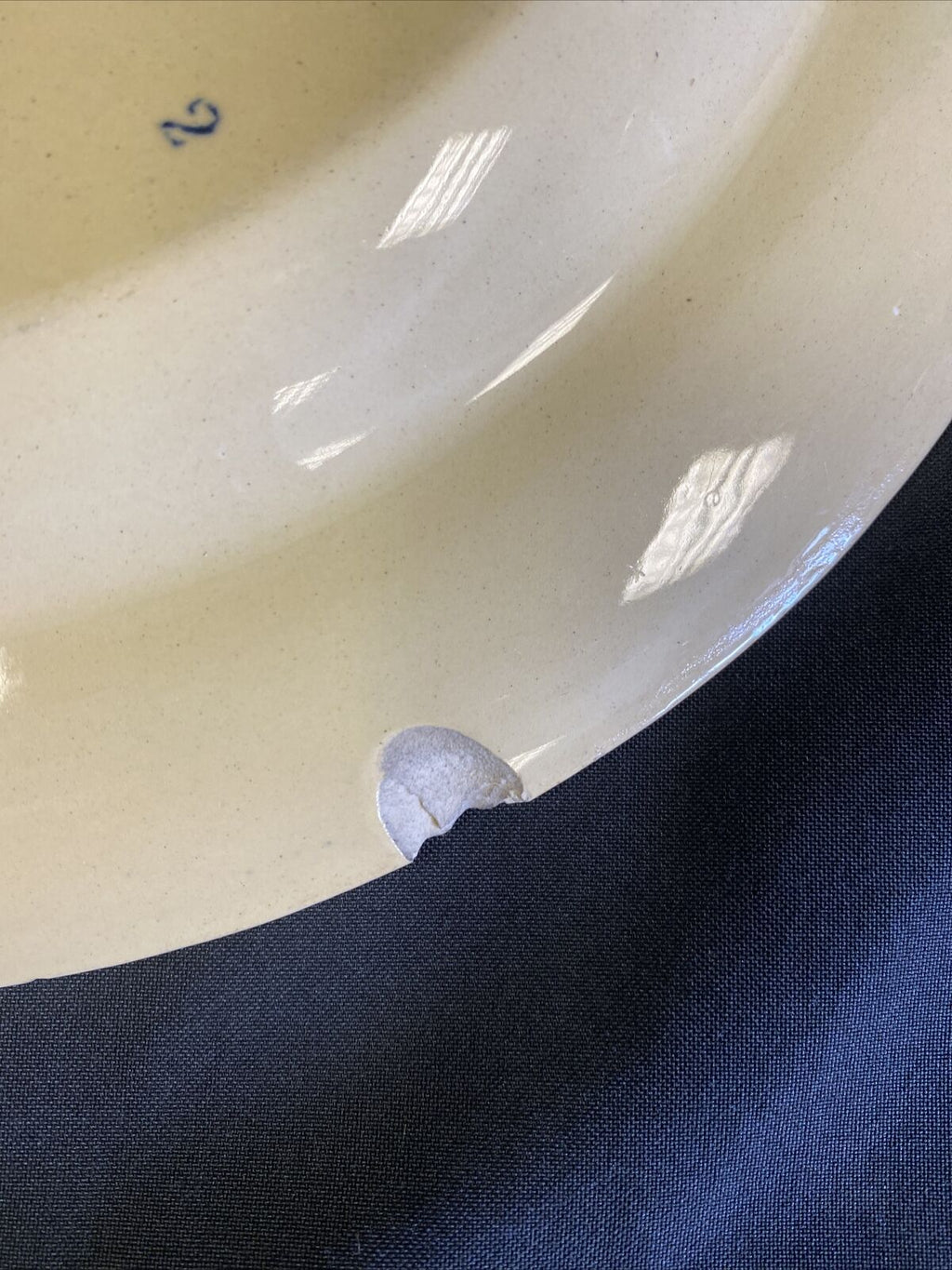 Wedgwood Van Hoorne Stoneware 32cm Plate dated 1899 two chips on back edge (7655