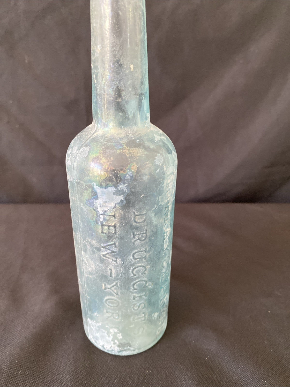 Antique Glass Bottle Florida Water Druggists New York Murray & Lanman - (1022)