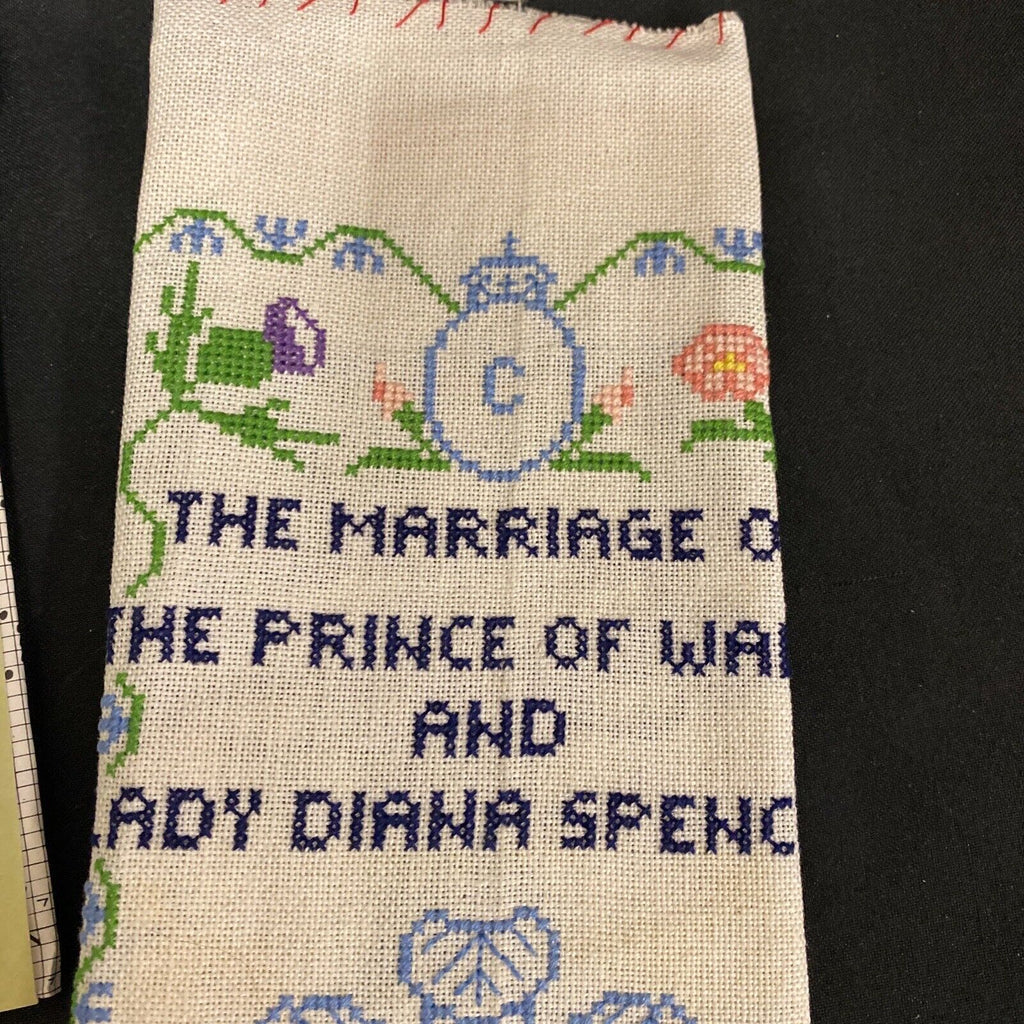 Vintage 1980's Marriage of Prince Charles to Diana Cross Stitch DONE - (9016)
