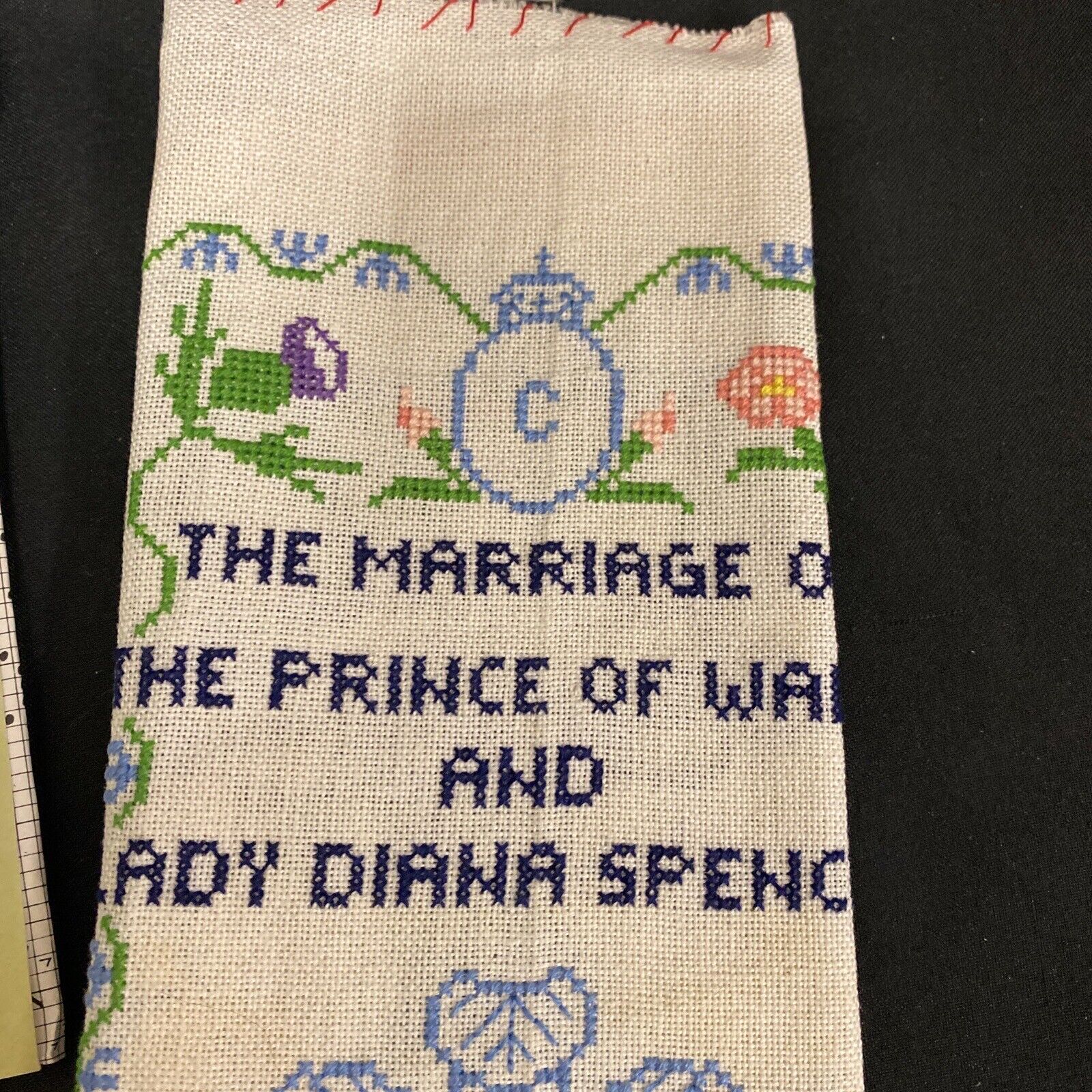 Vintage 1980's Marriage of Prince Charles to Diana Cross Stitch DONE - (9016)
