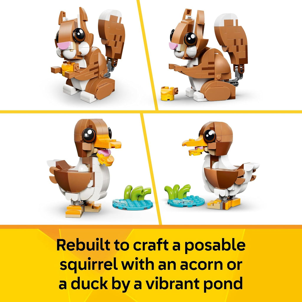 LEGO Creator 3 in 1 - Cute Animals: Playful Puppy Dog / Duck / Squirrel - 31382