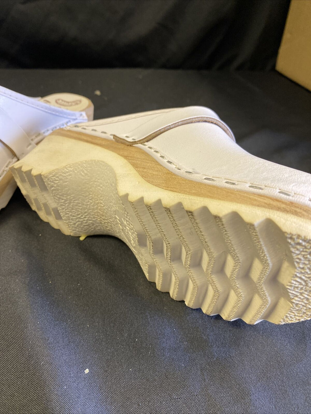 Tyst & Latt Med Poly Sula Swedish Cloggs Shoes White Size 3 UK 36 EU - New/Old Stock - (7765