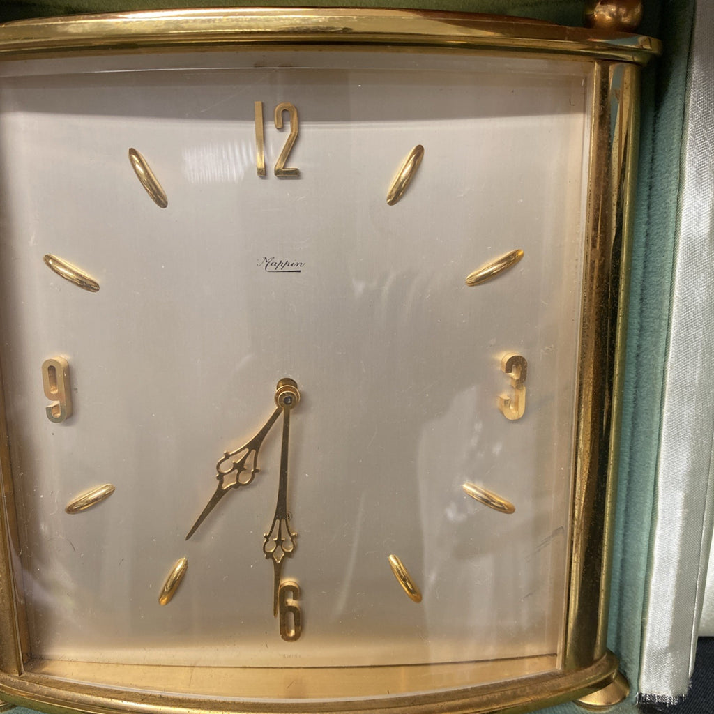 Mappin & Webb Angelus Boxed Clock very heavy brass 1930's Needs Repair -(1733)
