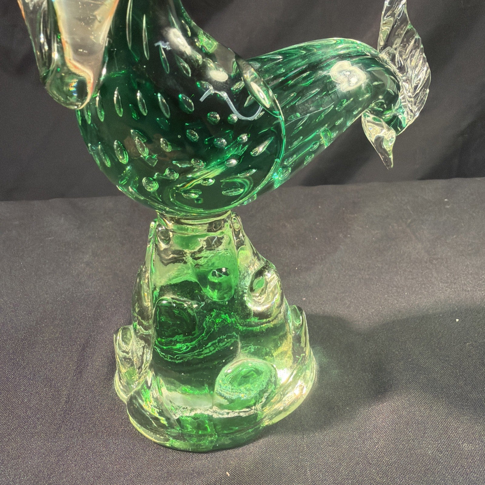 Murano pheasant incredible 45cm tall coloured glass Vintage - (2081)