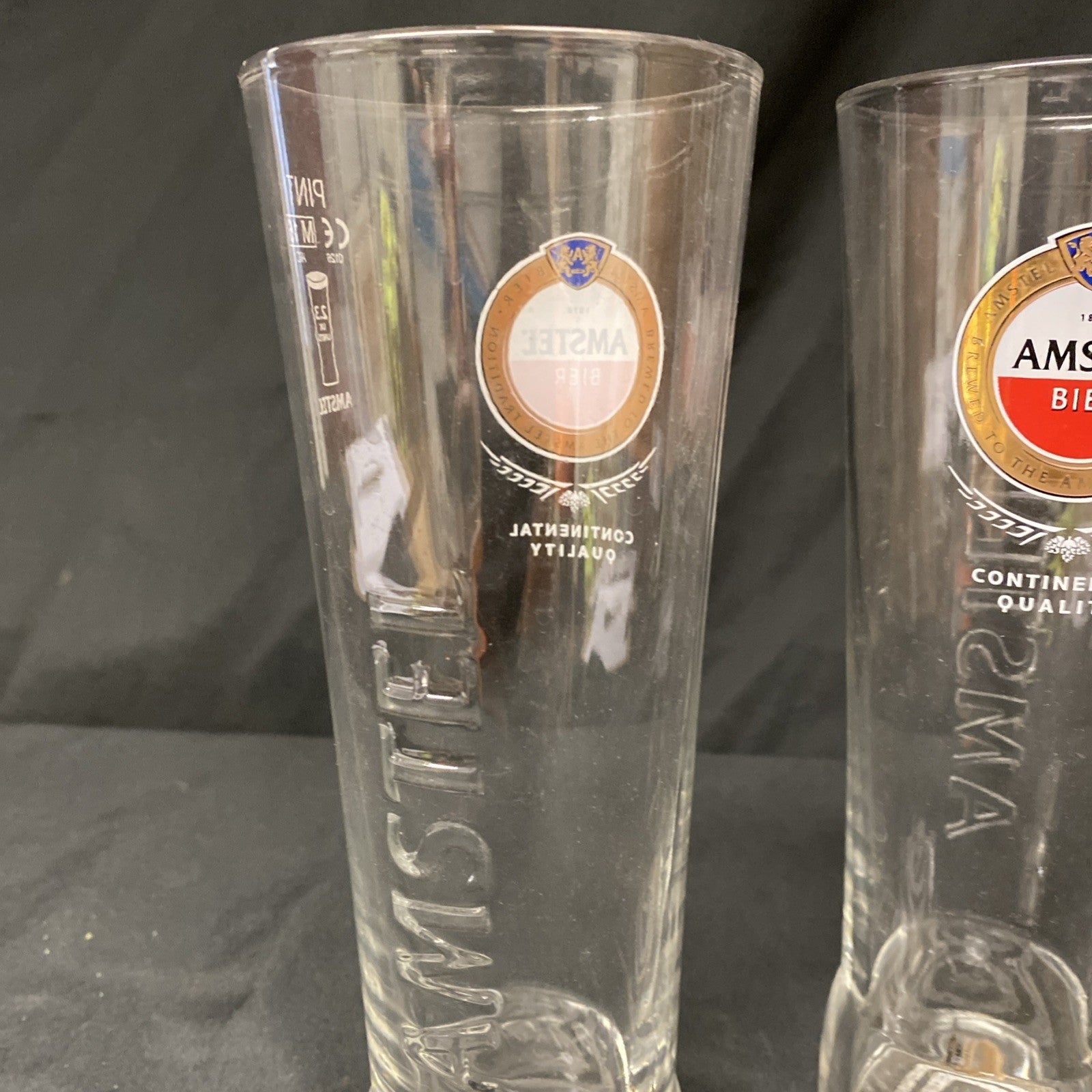 2X Amstel Bier Continental Quality Pint Glasses Lager Drinks Home Bar Pub (1332