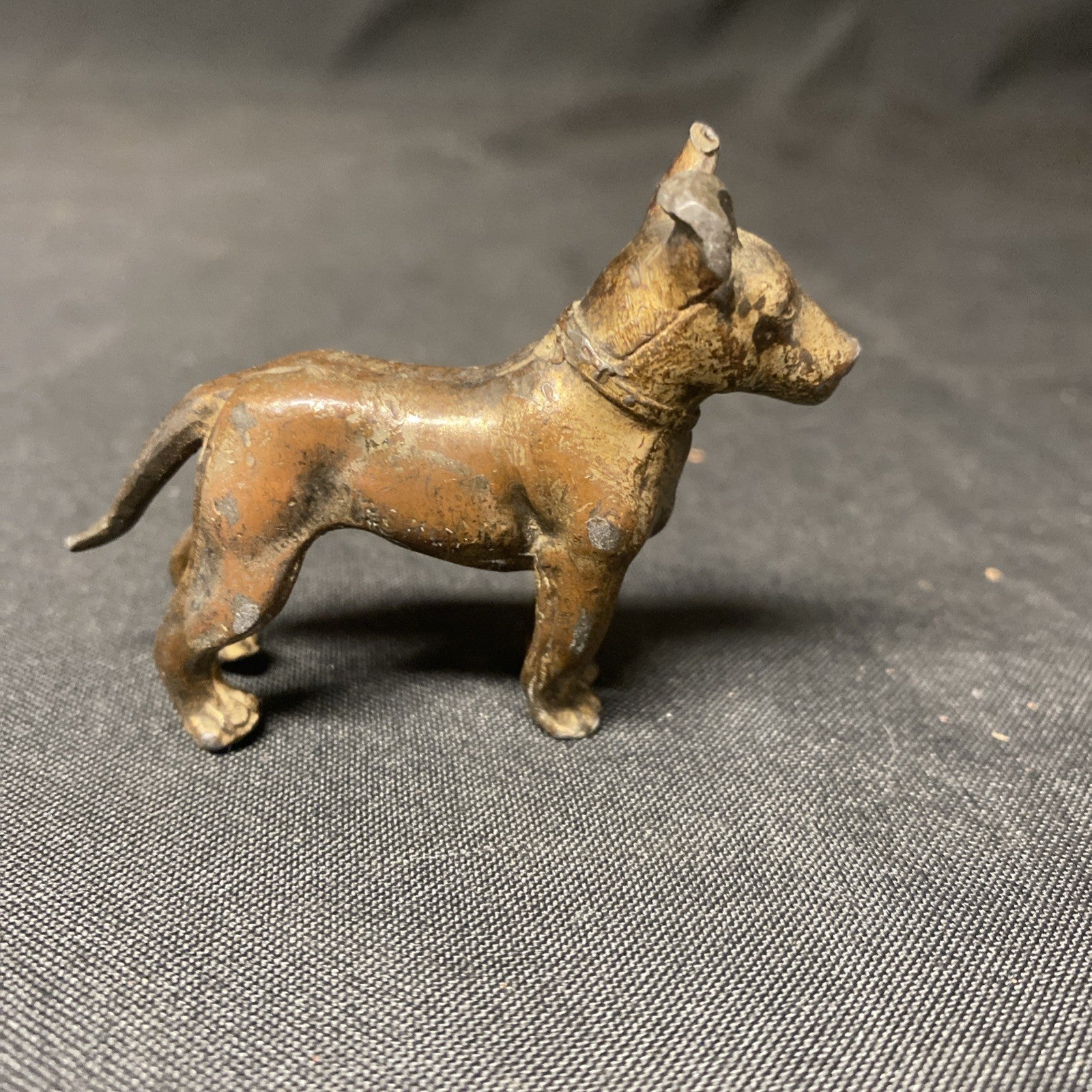 Brass Dog Alsation German Made in Germany Well Made 6cm - (1752)