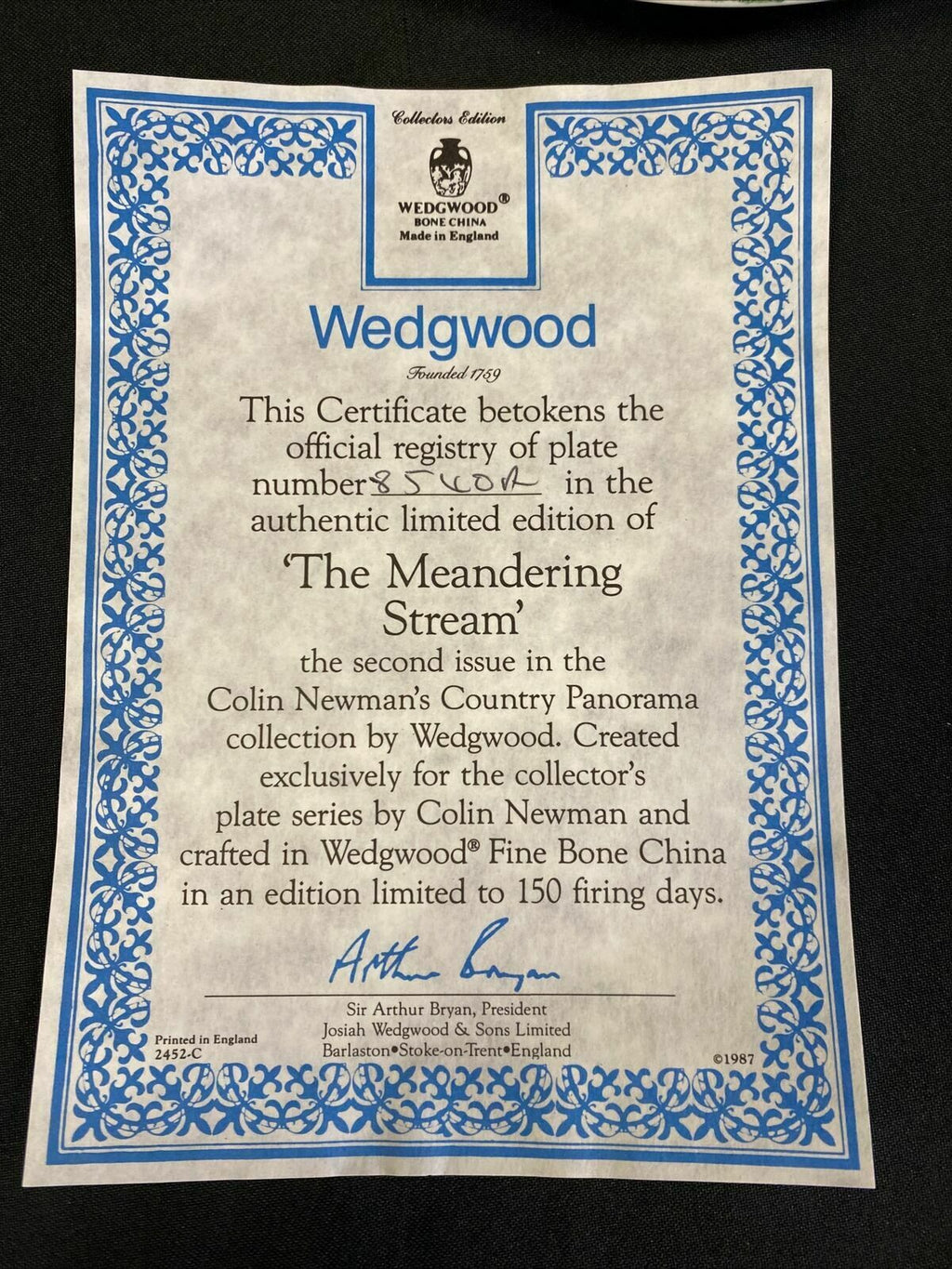 Wedgwood 1988 Collector plates x2 Meandering Stream + Village in Valley (7827